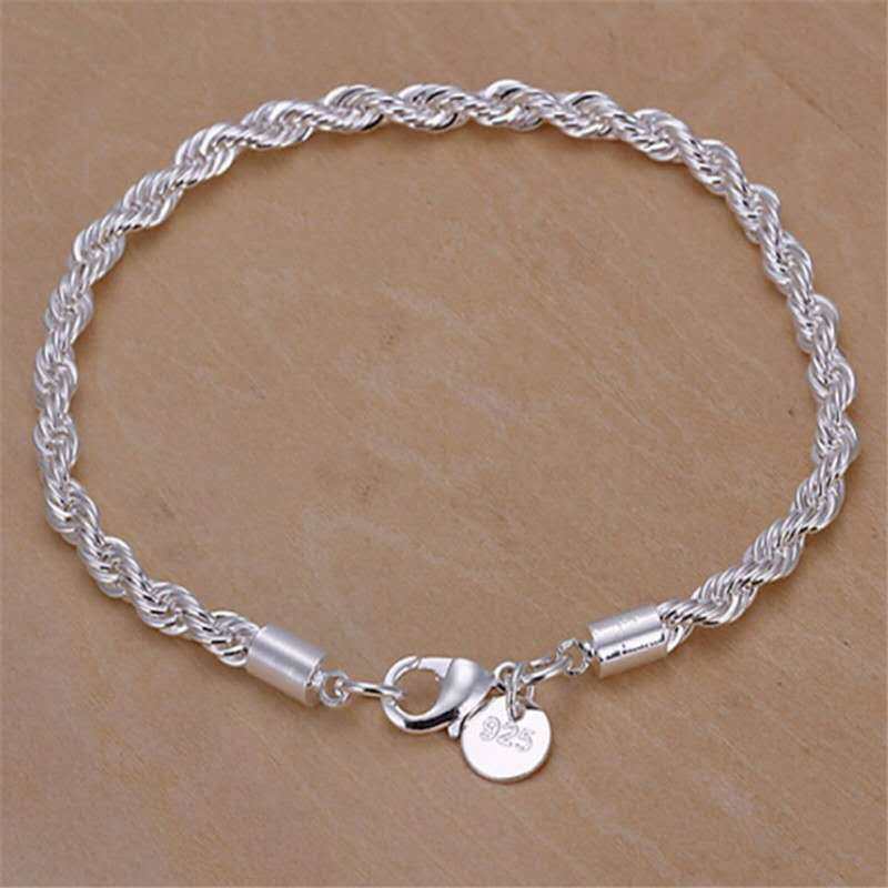 Simple Twist Rope Stainless Steel Gold and Silver Plated Bracelet