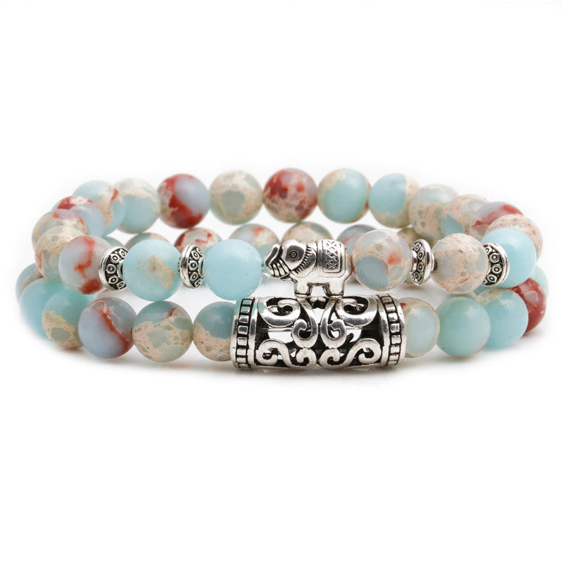 Fashion Owl Buddha Lion Beaded Bracelet Set