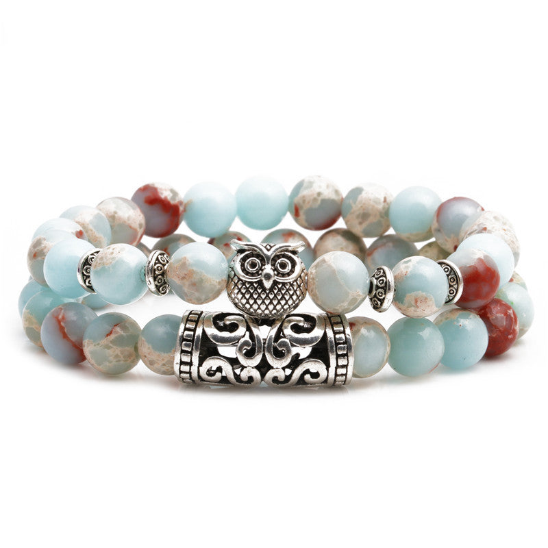 Fashion Owl Buddha Lion Beaded Bracelet Set