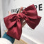 Elegant Oversized Bow Satin Chiffon Hair Tie Elastic Band for Women