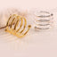 French Niche Double-Layer Twist Steel Ball Titanium Ring & Gold Plated Napkin Ring Set