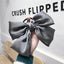 Elegant Oversized Bow Satin Chiffon Hair Tie Elastic Band for Women