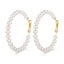 Simple Retro Large Circle Pearl Hoop Earrings