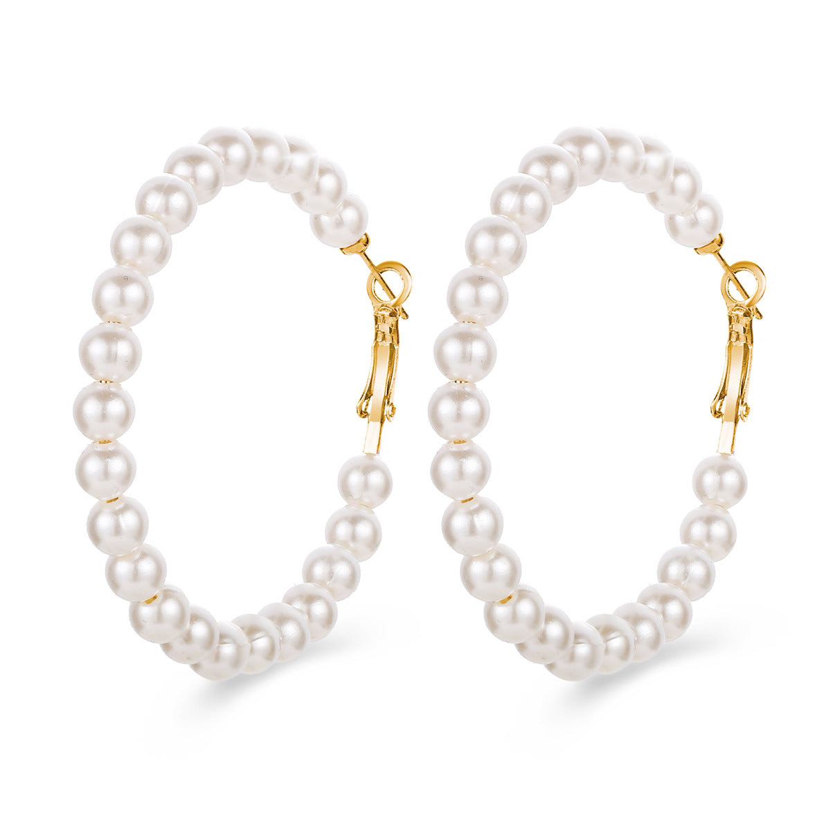 Simple Large Circlecreative Retro Simple Pearl Earrings