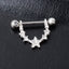 Fashion Star Shaped Inlaid Zircon Alloy Piercing Jewelry Nipple Ring