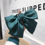 Elegant Oversized Bow Satin Chiffon Hair Tie Elastic Band for Women