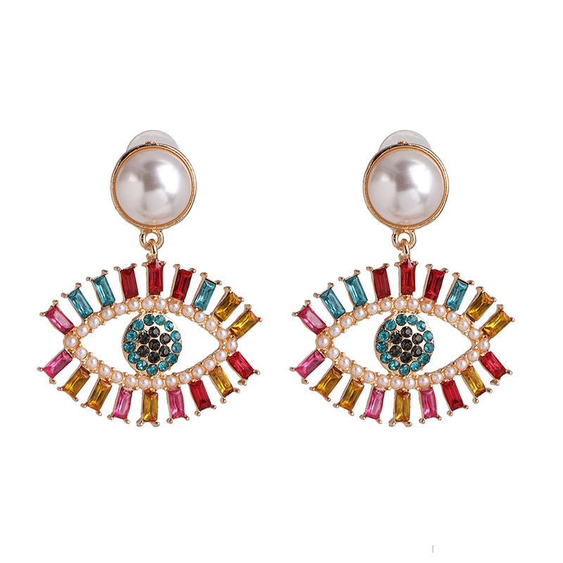 New Angel&#39;s Eye Earrings Women Korean Tide French Devil Stud Earrings