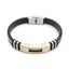 Exaggerated Punk Titanium Steel Bangle Bracelet in Gold and Black