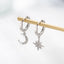 INS Style Geometric Stainless Steel Asymmetric Star Moon Earrings