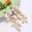 Bohemian Hand-Knitted Rice Beads Fan Tassel Earrings