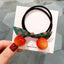 Women's Elegant Artistic Cherry Acrylic Hair Tie and Leather Ponytail Holder