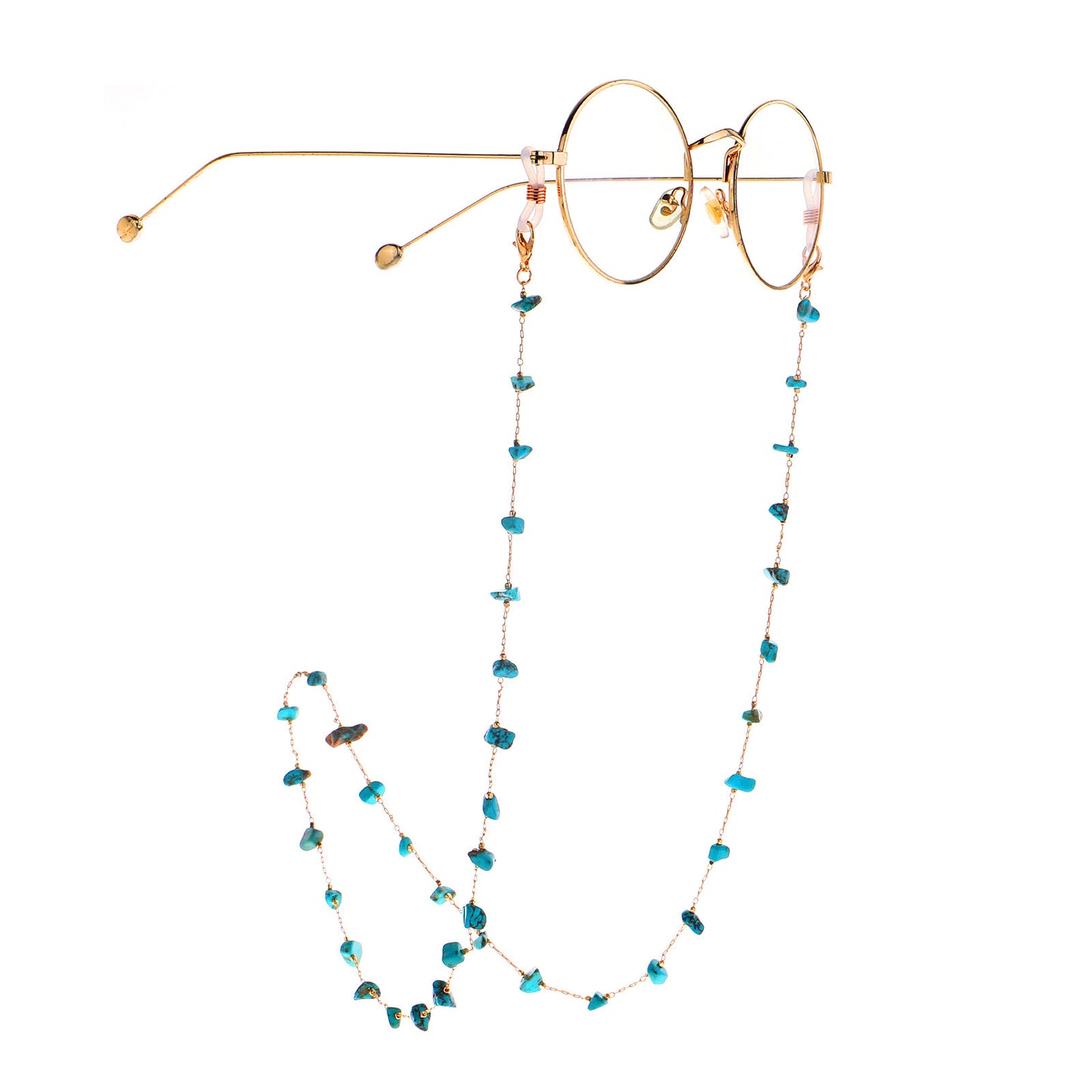 Fashion Chain Natural Turquoise Beads Handmade Eyeglasses Holder Chain