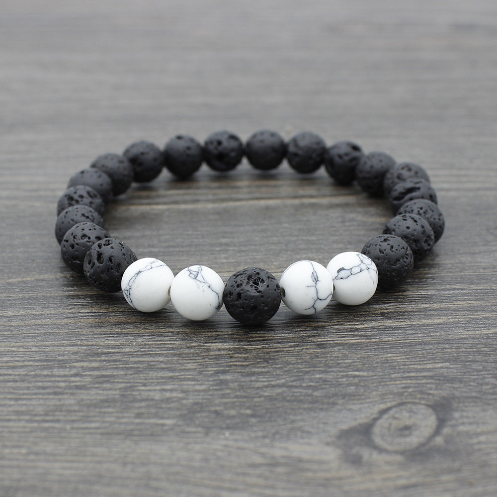 Retro Volcanic Lava Stone Beaded Unisex Yoga Bracelet