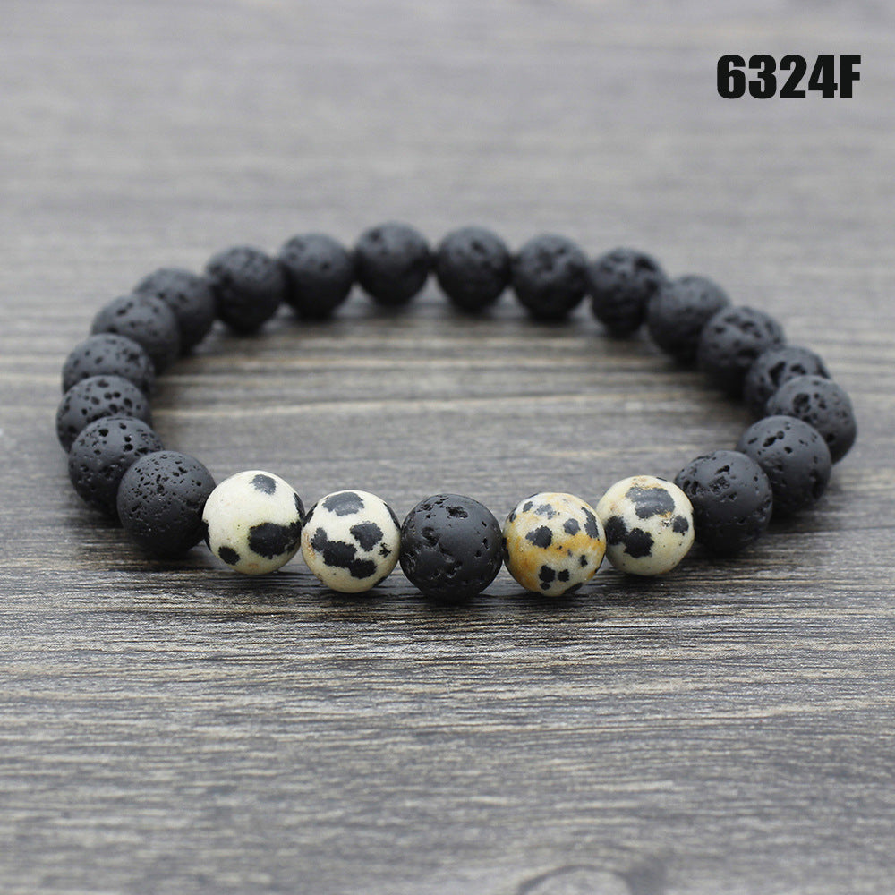 Retro Volcanic Lava Stone Beaded Unisex Yoga Bracelet