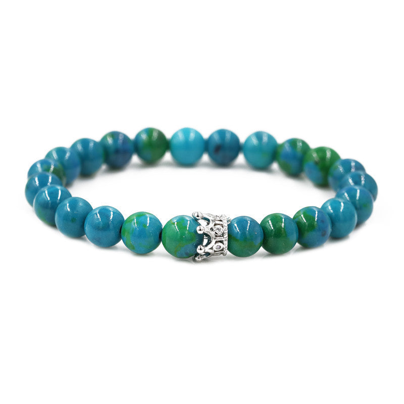 Phoenix Stone Turquoise Crown Couple Beaded Bracelet