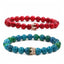 Phoenix Stone Turquoise Crown Couple Beaded Bracelet