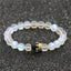 Moonstone Frosted Crown Beaded Couple Bracelet