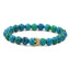 Phoenix Stone Turquoise Crown Couple Beaded Bracelet