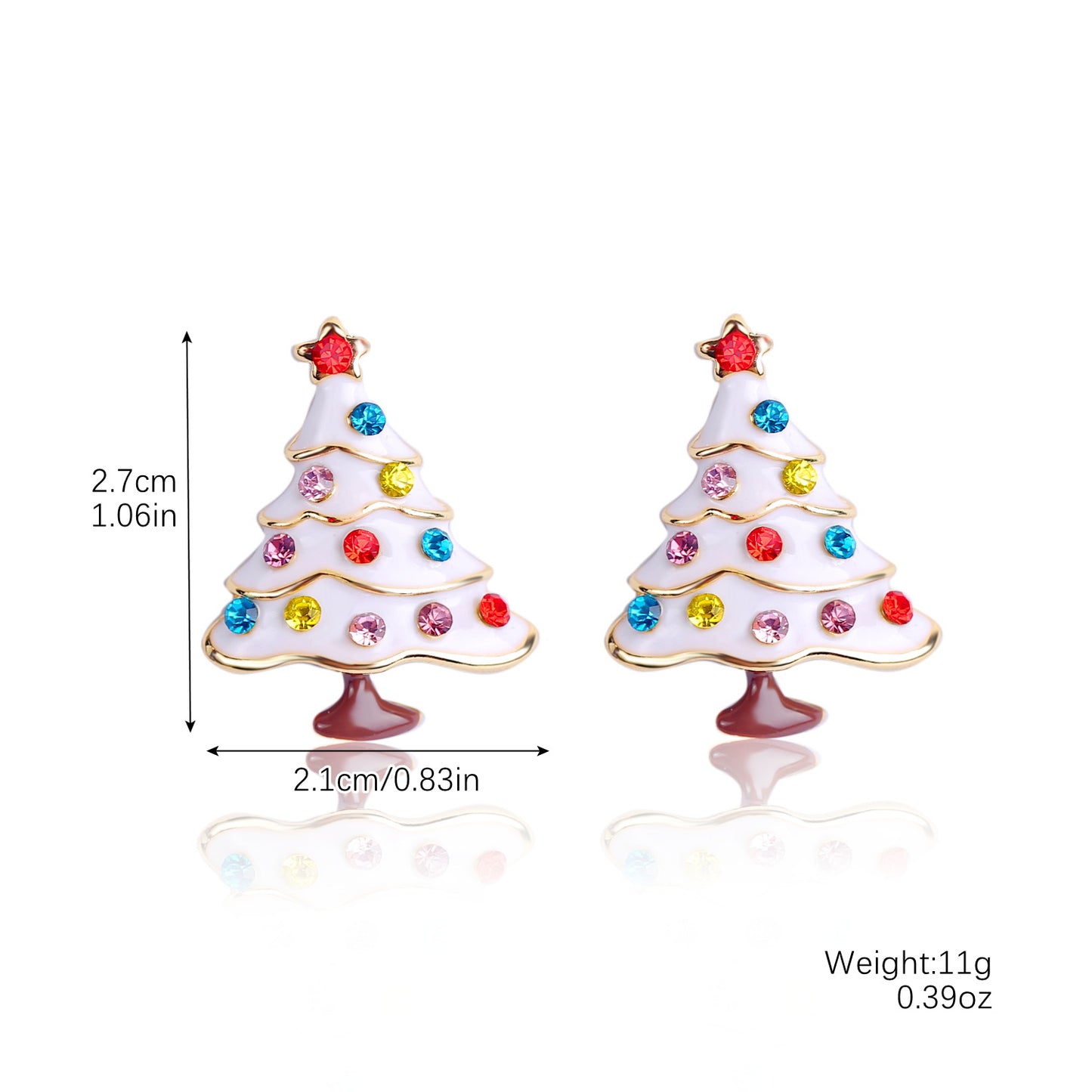 Fashion Christmas Tree Santa Claus Snowflake Alloy Inlay Rhinestones Women'S Ear Studs