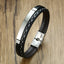 Fashion Geometric Stainless Steel PU Leather Braided Bracelet