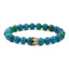 Phoenix Stone Turquoise Crown Couple Beaded Bracelet