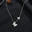 Exquisite Double Layer Frosted Butterfly Necklace Stainless Steel Clavicle Chain