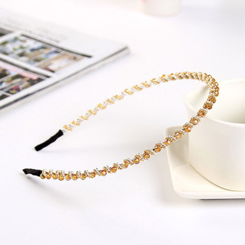 Women's Crystal Pearl Metal Hair Band