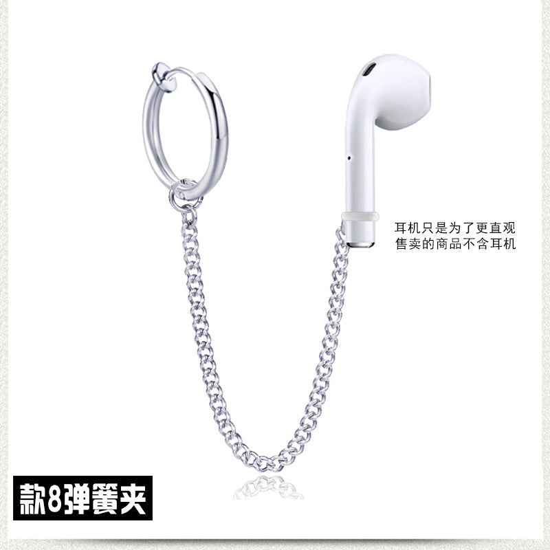 Headphones Anti-lost Earrings Titanium Steel Ear Holes Ear Clip Single