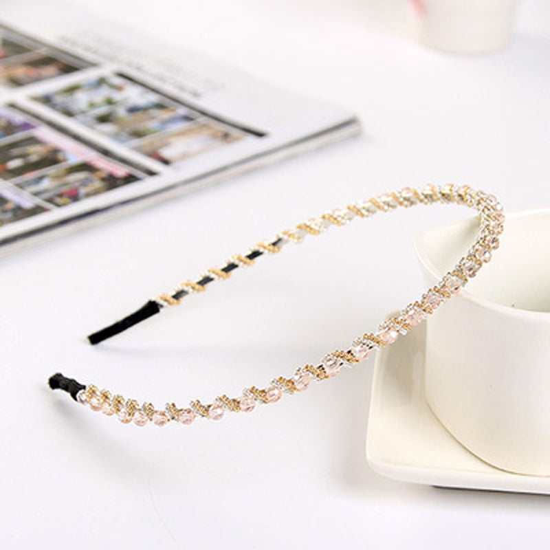 Women's Crystal Pearl Metal Hair Band