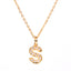 New Fashion 26 Letter Alphabet Pendant Necklace with Diamond Clavicle Chain