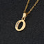 Fashion Letter Zircon Inlay Titanium Steel Initial Necklace