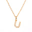 New Fashion 26 Letter Alphabet Pendant Necklace with Diamond Clavicle Chain