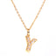 New Fashion 26 Letter Alphabet Pendant Necklace with Diamond Clavicle Chain