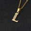 Fashion Letter Zircon Inlay Titanium Steel Initial Necklace