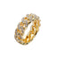 Simple Style Zircon Brass Gold Plated Silver Plated Hip Hop Cuban Rings 8mm for Couples