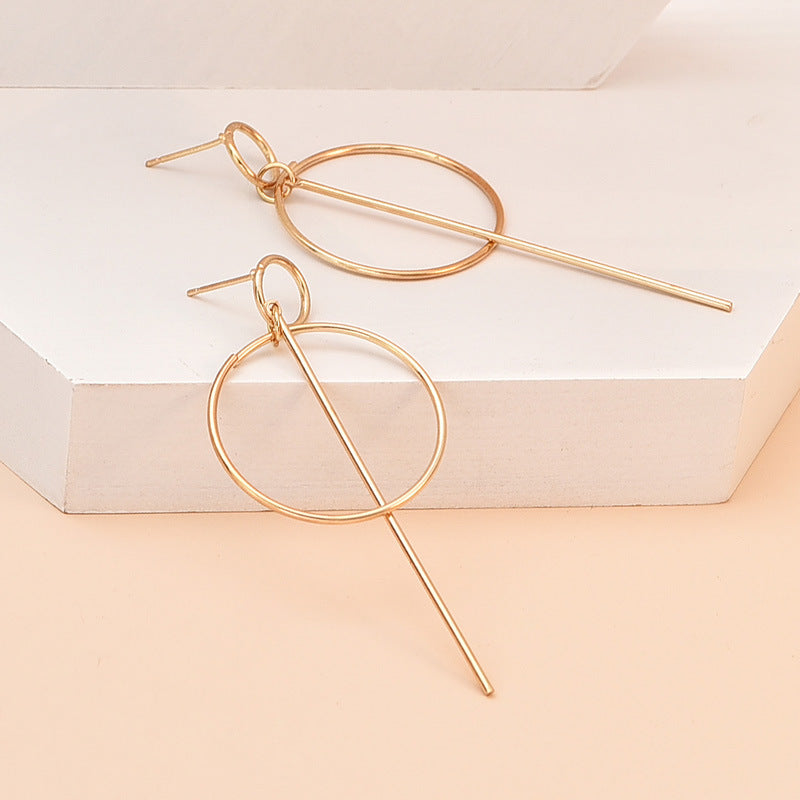 Simple Geometric Circle Earrings Set