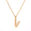 New Fashion 26 Letter Alphabet Pendant Necklace with Diamond Clavicle Chain