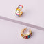 Diamond Rainbow Circle Earrings - Fashionable Short Hoop Design