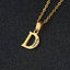 Fashion Letter Zircon Inlay Titanium Steel Initial Necklace