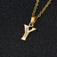 Fashion Letter Zircon Inlay Titanium Steel Initial Necklace