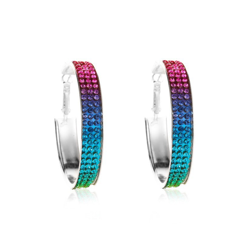 Full Diamond Gradient Color Earrings