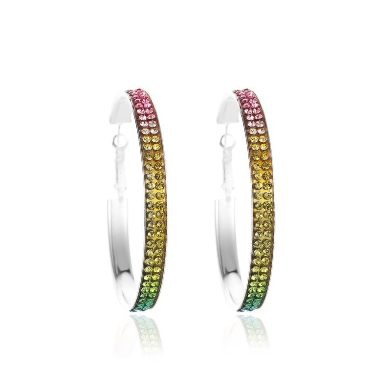 Full Diamond Gradient Color Earrings