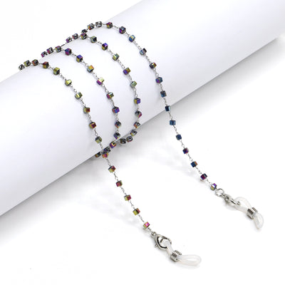 Multicolored Crystal Stainless Steel Anti-Slip Sunglasses Chain