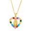 New Fashion Virgin Mary Necklace Heart Shaped Geometric Pendant Diamond Color Zircon Love Necklace