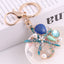 Beach Starfish Shell Rhinestone Pearl Keychain Necklace