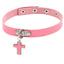 Punk Gothic Cross PU Leather Choker Necklace