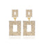 Retro Geometric Rhinestone Drop Earrings for Women