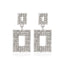 Retro Geometric Rhinestone Drop Earrings for Women