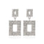 Retro Rhombus Alloy Plating Rhinestones Women'S Drop Earrings 1 Pair