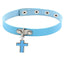 Punk Gothic Cross PU Leather Choker Necklace